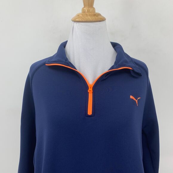 Puma Quarter Zip Running Shirt Womens XL Extra Large Thumbholes Sweat Wick Top - Picture 4 of 16